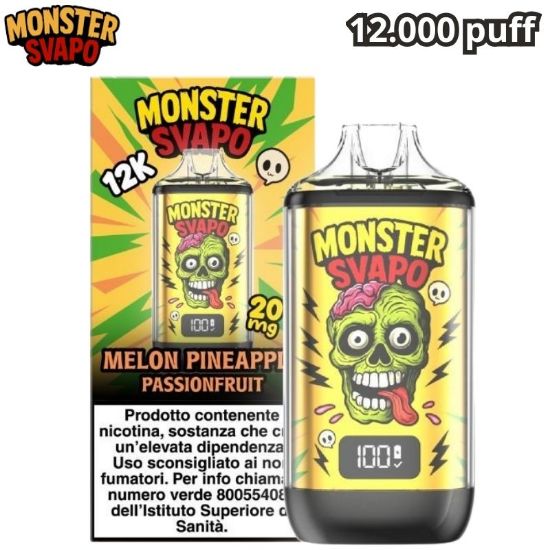Immagine di MONSTER SVAPO KIT + POD 1pz MELON PINEAPPLE PASSIONFRUIT 10ml 20mg/ml - PLN016705