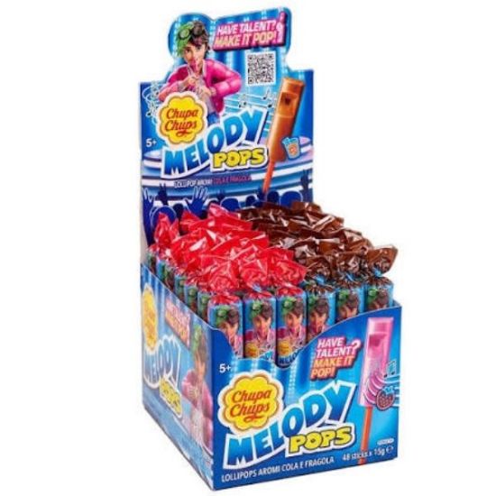 Picture of CHUPA CHUPS MELODY POPS 48pz FISCHIETTO FRAGOLA COLA