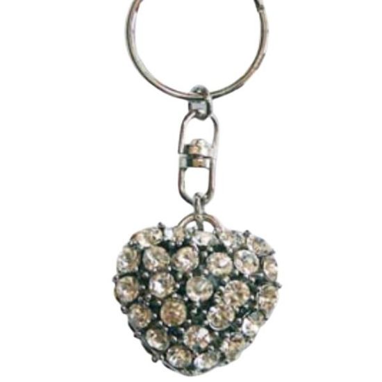 Immagine di PORTACHIAVI CRYSTAL HEART BIANCO