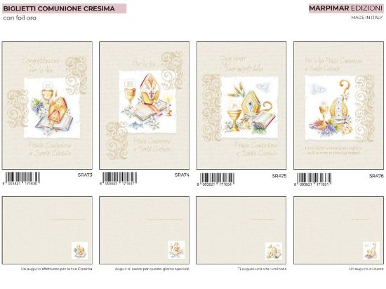 Immagine di BIGLIETTI MARPIMAR COMUNIONE CRESIMA C/FOIL 12pz