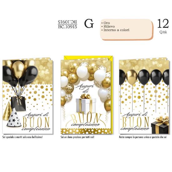 Immagine di BIGLIETTI CROMO COMPLEANNO 12pz