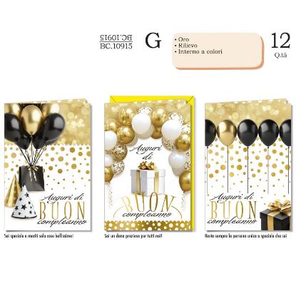 Immagine di BIGLIETTI CROMO COMPLEANNO 12pz