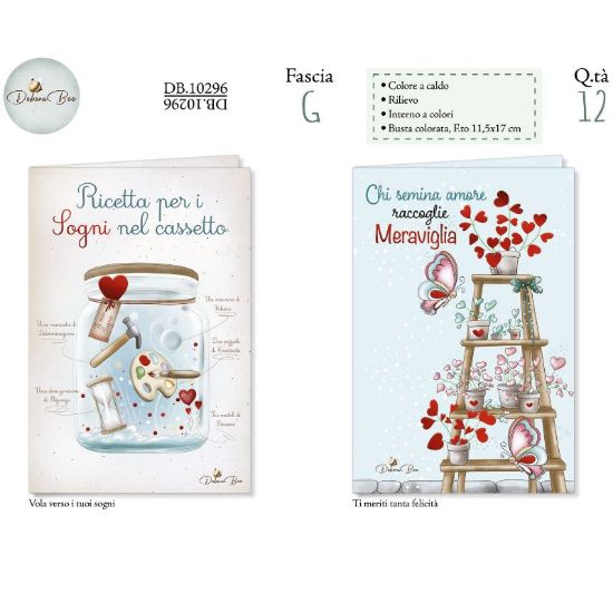 Immagine di BIGLIETTI CROMO COMPLEANNO 12pz DEBORA BEE