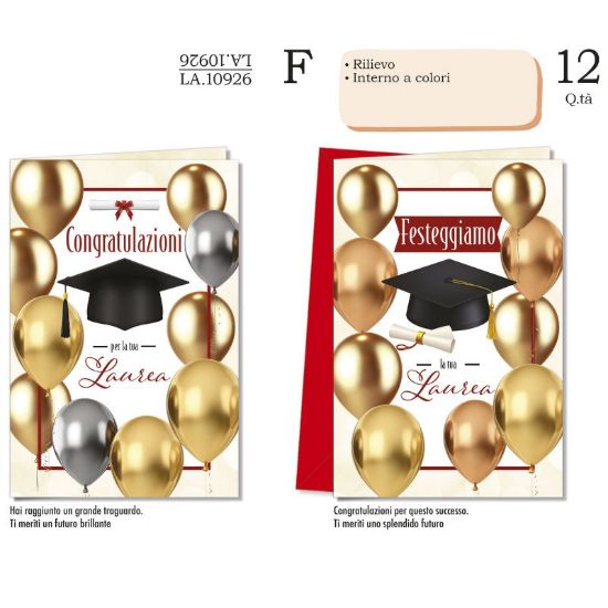 Immagine di BIGLIETTI CROMO LAUREA 12pz