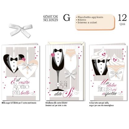 Immagine di BIGLIETTI CROMO MATRIMONIO 12pz