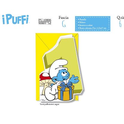 Immagine di BIGLIETTI CROMO PUFFI NUMERO 1 - 6pz