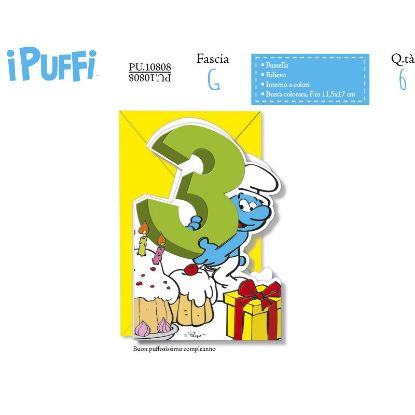 Immagine di BIGLIETTI CROMO PUFFI NUMERO 3 - 6pz