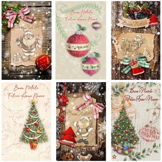 Picture of BIGLIETTI NATALE MINI 48pz ASSORTITI BUON NATALE