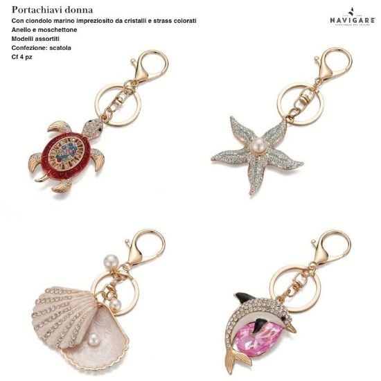 Immagine di PORTACHIAVI DONNA NAVIGARE 4pz + SCATOLA REGALO - W2027