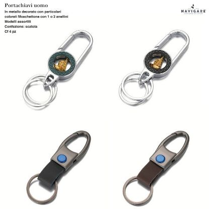 Immagine di PORTACHIAVI UOMO NAVIGARE 4pz + SCATOLA REGALO - W2027