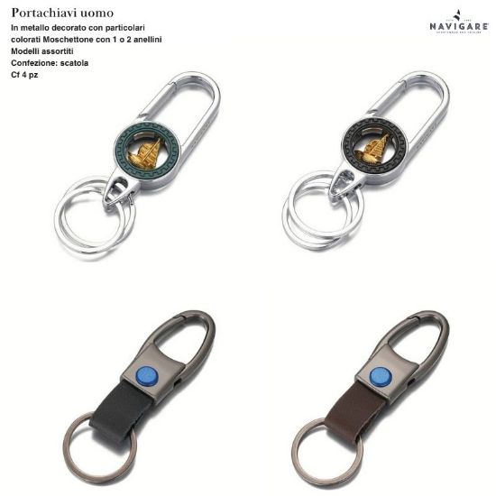 Immagine di PORTACHIAVI UOMO NAVIGARE 4pz + SCATOLA REGALO - W2027