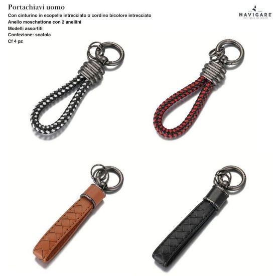 Immagine di PORTACHIAVI UOMO NAVIGARE 4pz + SCATOLA REGALO - W2027