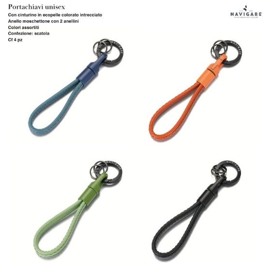 Immagine di PORTACHIAVI UNISEX NAVIGARE 4pz + SCATOLA REGALO - W2027