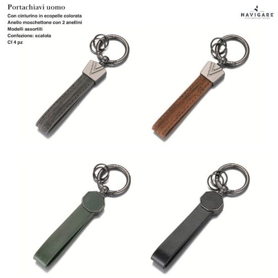 Immagine di PORTACHIAVI UOMO NAVIGARE 4pz + SCATOLA REGALO - W2027