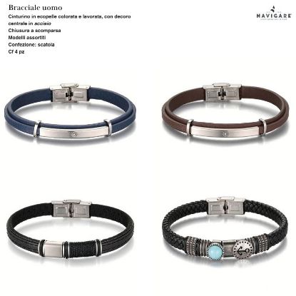 Immagine di BRACCIALE UOMO NAVIGARE 4pz ASSORTITI + SCATOLA REGALO - W2027