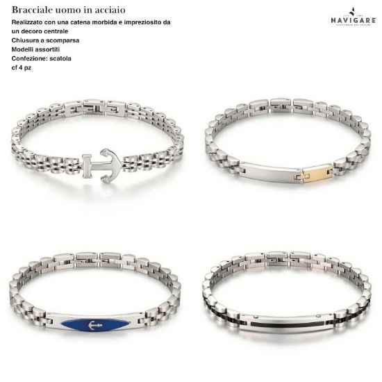 Immagine di BRACCIALE UOMO NAVIGARE 4pz ASSORTITI + SCATOLA REGALO - W2027