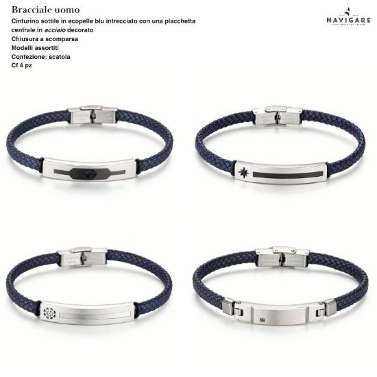 Immagine di BRACCIALE UOMO NAVIGARE 4pz ASSORTITI + SCATOLA REGALO - W2027
