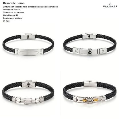 Immagine di BRACCIALE UOMO NAVIGARE 4pz ASSORTITI + SCATOLA REGALO - W2027
