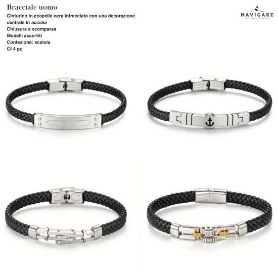Immagine di BRACCIALE UOMO NAVIGARE 4pz ASSORTITI + SCATOLA REGALO - W2027