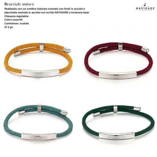 Immagine di BRACCIALE UNISEX NAVIGARE 4pz ASSORTITI + SCATOLA REGALO - W2027