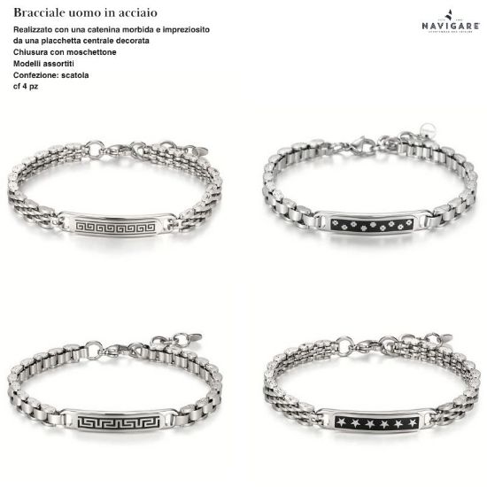 Immagine di BRACCIALE UOMO NAVIGARE 4pz ASSORTITI + SCATOLA REGALO - W2027