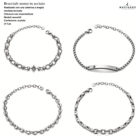 Immagine di BRACCIALE UOMO NAVIGARE 4pz ASSORTITI + SCATOLA REGALO - W2027