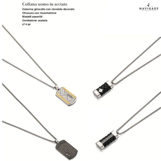 Immagine di COLLANA UOMO NAVIGARE 4pz ASSORTITI + SCATOLA REGALO - W2027