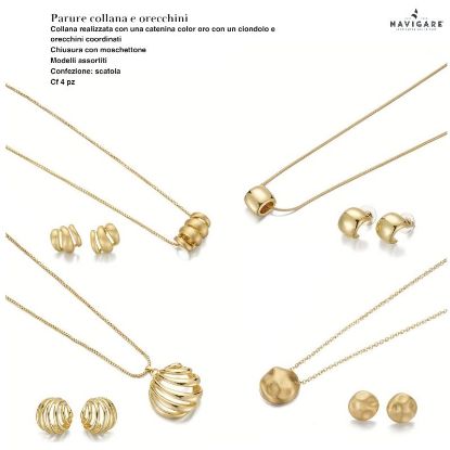 Immagine di PARURE COLLANA + ORECCHINI DONNA NAVIGARE 4pz + SCATOLA REGALO - W2027