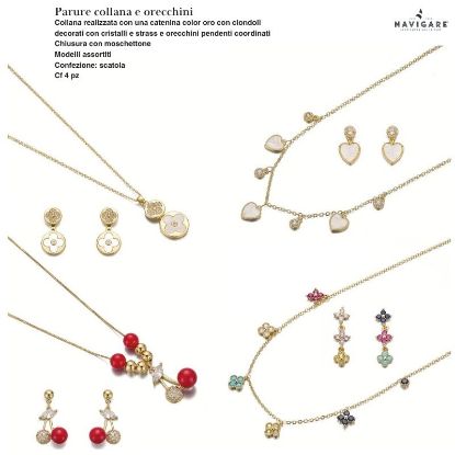 Immagine di PARURE COLLANA + ORECCHINI DONNA NAVIGARE 4pz + SCATOLA REGALO - W2027