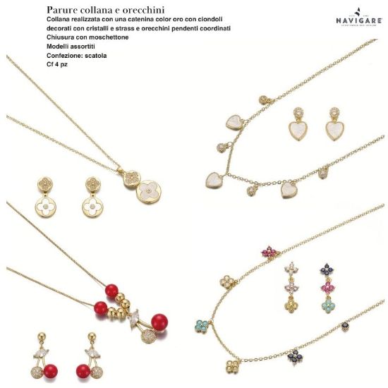 Immagine di PARURE COLLANA + ORECCHINI DONNA NAVIGARE 4pz + SCATOLA REGALO - W2027