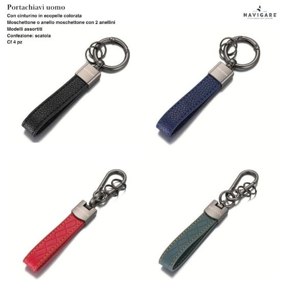 Immagine di PORTACHIAVI UOMO NAVIGARE 4pz + SCATOLA REGALO - W2027