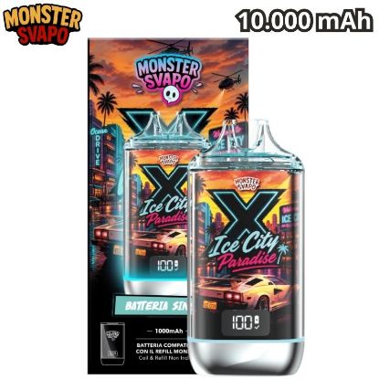 Immagine di MONSTER SVAPO DISPOSITIVO 1pz ICE CITY PARADISE - 1000mAh LED LUMINOSA