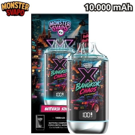 Picture of MONSTER SVAPO DISPOSITIVO 1pz ICE CITY BANGKOK - 1000mAh LED LUMINOSA