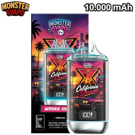 Immagine di MONSTER SVAPO DISPOSITIVO 1pz ICE CITY CALIFORNIA - 1000mAh LED LUMINOSA