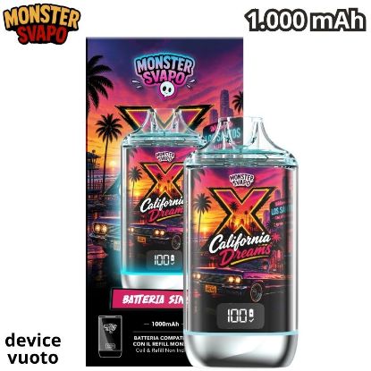 Picture of MONSTER SVAPO DISPOSITIVO 1pz ICE CITY CALIFORNIA - 1000mAh LED LUMINOSA