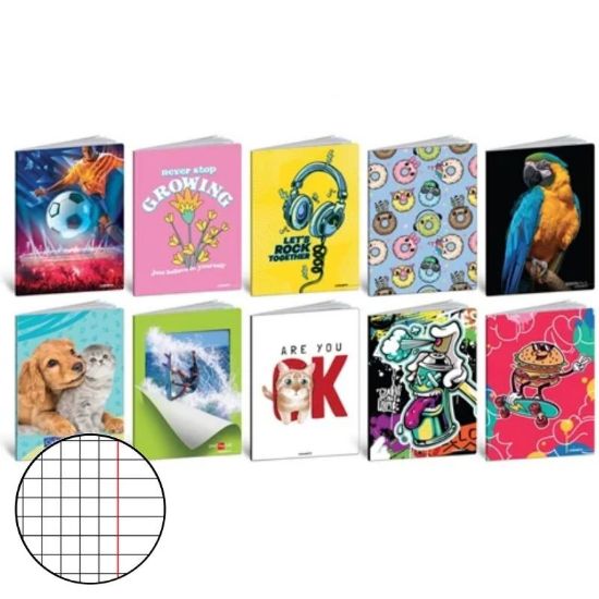 Picture of QUADERNI MINI FANTASIA Q 5mm 80gr - 10pz - 15X21 A5 BAMBINI