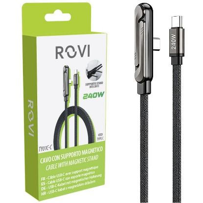 Immagine di CAVETTO TYPE-C to TYPE-C TY01C-C 1pz 1,5mt IN TESSUTO + SUPPORTO MAGNETICO BLISTER - ROVI