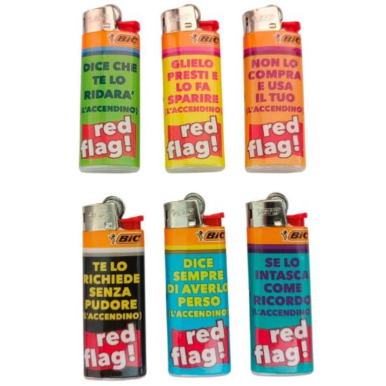Picture of ACCENDINO BIC MINI J25 PIETRINA 50pz RED FLAG