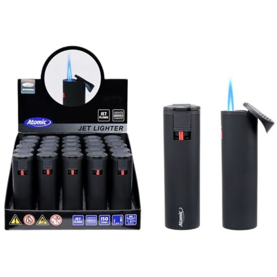 Immagine di ACCENDINO ATOMIC TURBO 25pz JETFLAME BLACK RUBBER