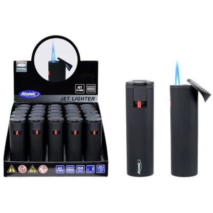 Immagine di ACCENDINO ATOMIC TURBO 25pz JETFLAME BLACK RUBBER
