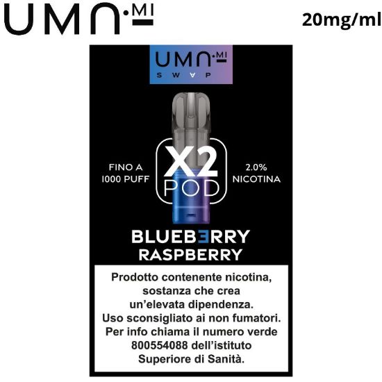 Immagine di UMA.MI SWAP POD 1x2pz BLUEBERRY RASPBERRY 2ml 20mg/ml - PLN012428