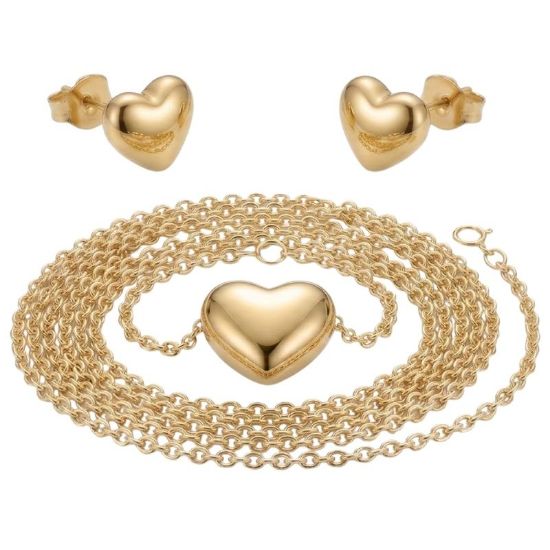 Immagine di BLINK PAROURE HEART Orecchini + Collana Gold  Stainless Steel 304
