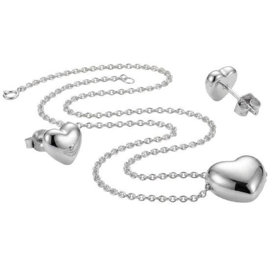 Immagine di BLINK PAROURE HEART Orecchini + Collana Silver  Stainless Steel 304