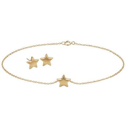 Immagine di BLINK PAROURE STAR Orecchini + CollanaGold  Stainless Steel 304
