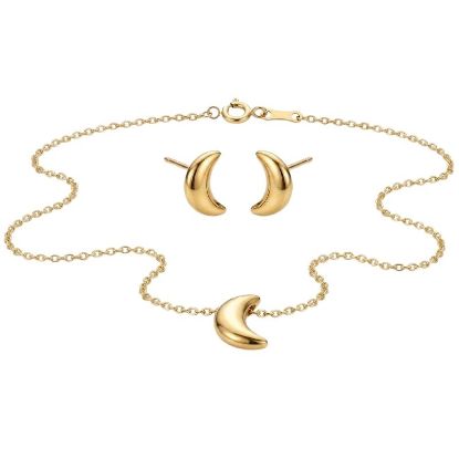 Immagine di BLINK PAROURE MOON Orecchini + CollanaGold  Stainless Steel 304