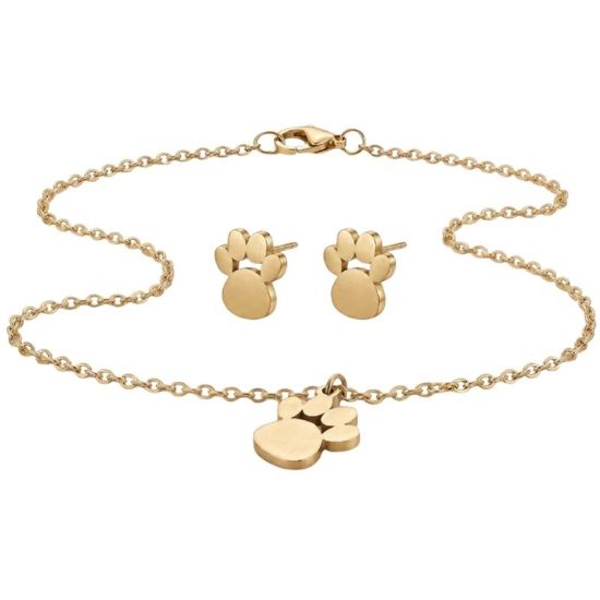 Picture of BLINK PAROURE PAW PET Orecchini + Collana Gold  Stainless Steel 304