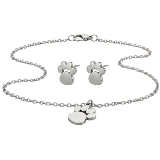 Picture of BLINK PAROURE PAW PET Orecchini + Collana Silver  Stainless Steel 304
