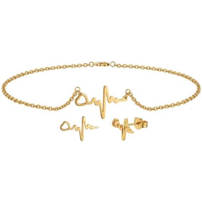 Immagine di BLINK PAROURE LOVE Orecchini + CollanaGold  Stainless Steel 304