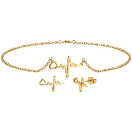 Immagine di BLINK PAROURE LOVE Orecchini + CollanaGold  Stainless Steel 304
