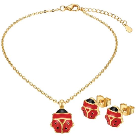 Picture of BLINK PAROURE LADYBUG Orecchini + Collana Gold  Stainless Steel 304 + Smalto